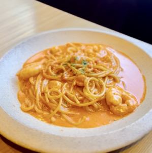 Shrimp and scallops in rich tomato cream sauce