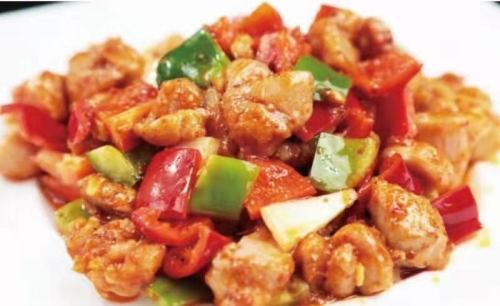 鶏肉と唐辛子炒め　