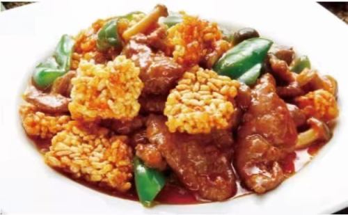 牛肉とおこげの四川風炒めセット