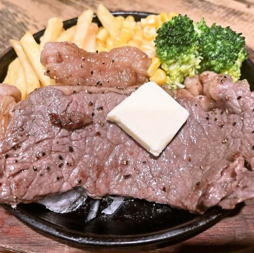 【贅沢】肉＆魚コース★牛赤身ステーキ&刺身2点盛付10品+120分生ビール付105種[飲放]⇒4000円