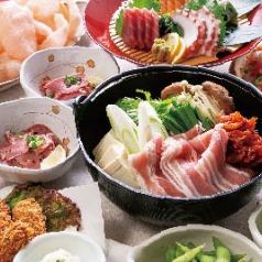 【期間現定/生飲み放題】牛もつ鍋やステーキ、刺身2点盛り等全10品+120分［飲放］5000⇒4000円