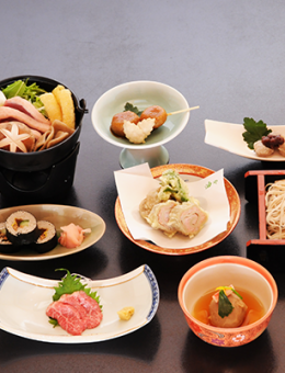 2-hour all-you-can-drink (individual serving) Shinshu flavors (soba kaiseki) 8 dishes total 5,500 yen (tax included) *Allergy confirmation required