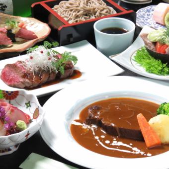 Lunch Shinshu beef steak Kaiseki 10,000 yen (tax included)
