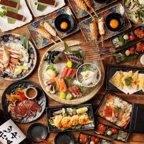 【3H飲放付】旬魚造りと握り×活〆穴子の天婦羅や帆立串に特製椀含む『宴』全8品6910円⇒6000円