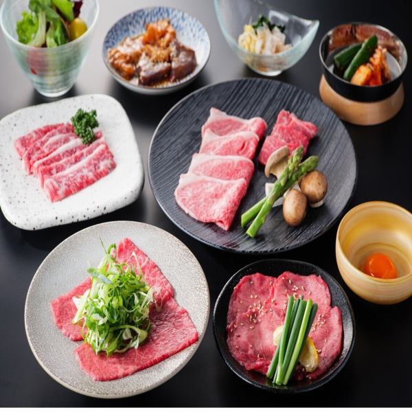【ゆずり葉コース】100分飲み放題付き和牛の赤身焼きすき含む全11品