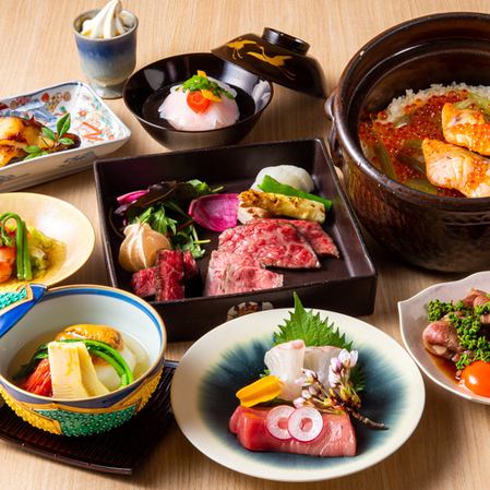 【随意享用肉割烹】严选国产和牛、生鱼片、Uniku寿司的「特别套餐」（9道菜品）