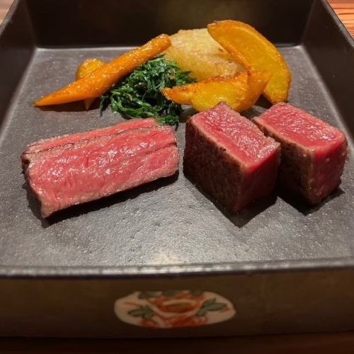 ◆비장탄의 숯불로 구운 일본 쇠고기의 메인 요리◆