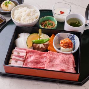 鹿児島県産 黒豚と黒毛和牛の盛合せ 焼肉御膳