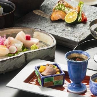 【鯉城会席】旬の食材を使った焼物・温物・御飯など多彩な料理の数々、全9品