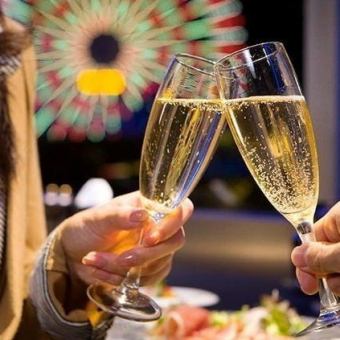 [Ferris Wheel Pair Ticket & Dessert Plate Included Course] 9,200 yen ◎ 11 dishes including Wagyu beef tri-tip