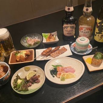 乾杯ビール一杯、2時間飲み放題付きコース　