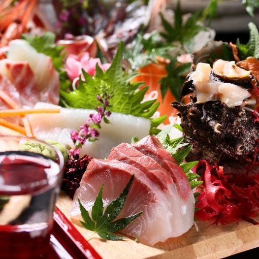 ``Kyo no Celebration Course'' 3 hours of all-you-can-drink + 9 dishes, including fresh sashimi platters and shrimp grilled with rock salt, 6,050 yen ⇒ 4,950 yen