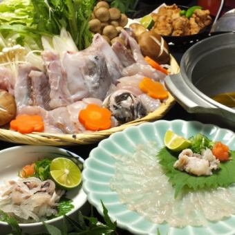 [Take] 7 dishes in total including tessa, fried fugu, tetchiri, etc. Recommended fugu course 7,000 yen