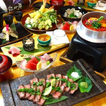 『Gin贅沢コース』3時間飲み放題付【プレモル飲放題】絶品！！鮭イクラの釜飯付コース8500円