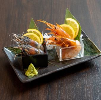海老刺身2点盛り