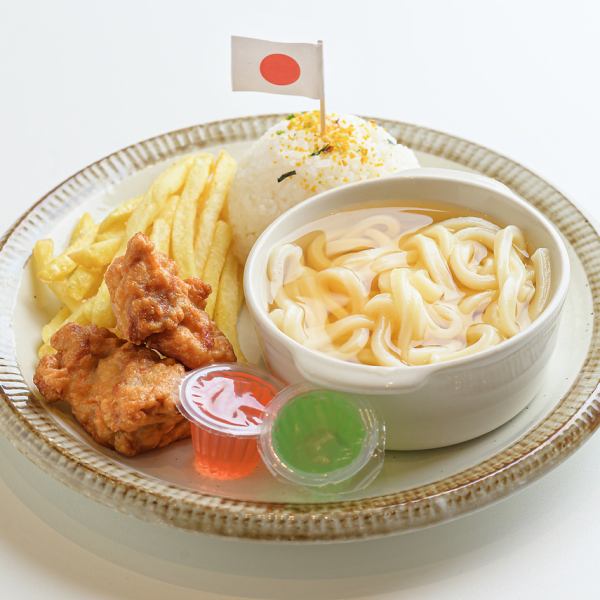 うどんキッズプレート♪　ドリンクバー付き！