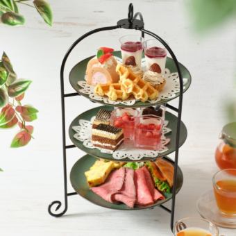 [Casual Afternoon Plan] 11 desserts & savory items + choice of drink ★ 2800 yen (tax included)