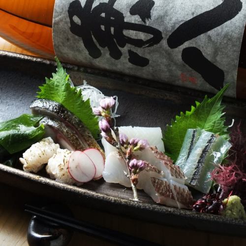 [Fishing enthusiasts admit] Assorted fresh fish sashimi