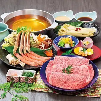 牛・かにしゃぶセット ※2名様より