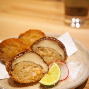 しいたけの海老詰め揚げ