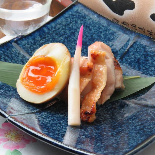 Daisen chicken with soy sauce, miso pickles
