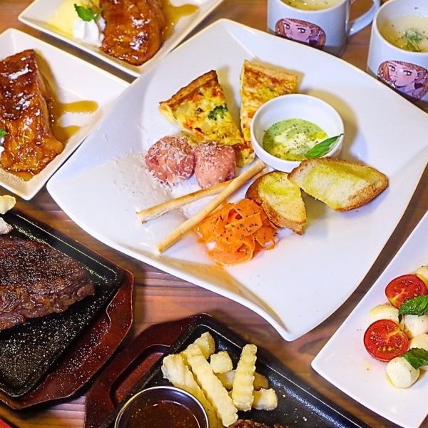 前菜＆ステーキ・デザート付き満足コース3,500円!(+1,000円で飲み放題)
