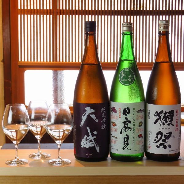 ≪お鮨に合うお飲み物をチョイス≫日本酒・国産ワイン・お茶のペアリングもお楽しみ頂けます♪