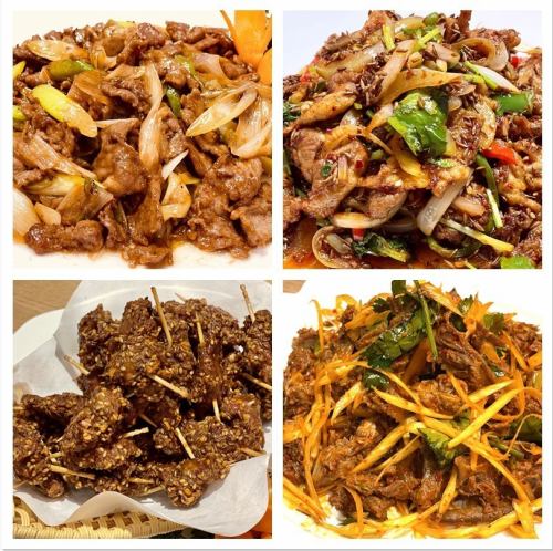 延吉味增羊肉・孜然炒羊肉・蔥爆羊肉・新疆羊肉串