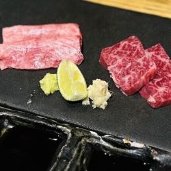 タン、ハラミ刺し二種盛り