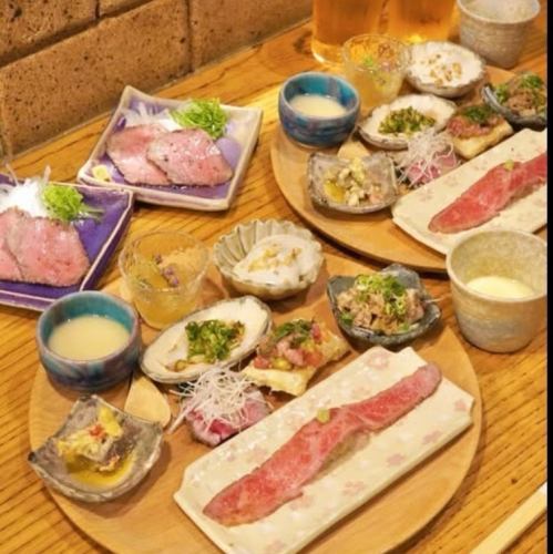 【彩り豊か】季節の旬と和牛の饗宴♪豪華前菜盛り合わせ◎
