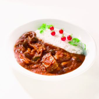 信州豬肉蘑菇辣番茄咖哩套餐★