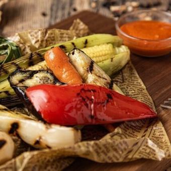 季節野菜のグリル ロメスコソース