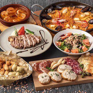 【名物】☆ルンゴ コース☆アヒージョ/牛肉料理など全6品 大皿コース＋2h飲み放題5500円(税込)