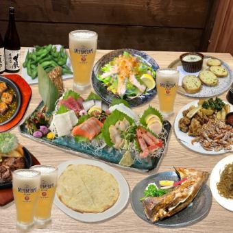 ★刺身8点と人気ベスト5が味わえるシン酔助コース★6000円(税込6600円)3時間飲み放題・料理11品