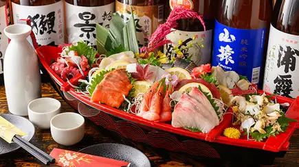 オープン記念♪お刺身4点とお魚料理のお魚三昧の魚助コース 5000円→4000円 2時間飲み放題