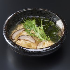 Wakametamago soup