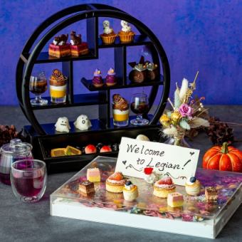 10/1~ [Halloween Sweets Afternoon Tea] Popular flower plate on SNS + fresh rose decoration