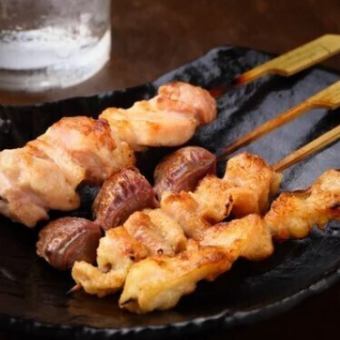 錦爽鶏使用！全13品＆100分間飲み放題付！【串焼きコース】5000円