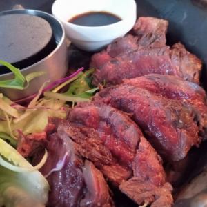 Horse fillet rare steak