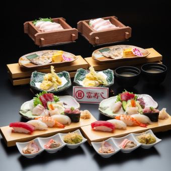 【お料理のみコース】もち豚せいろ蒸し・握り5貫など料理全7品3500円(税込)