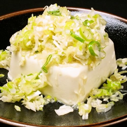 Cold tofu with green onion salt