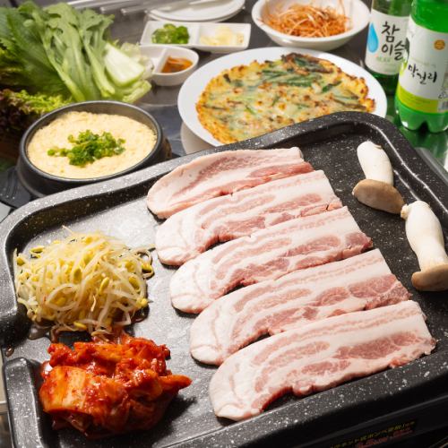 [GABARA course] Enjoy our recommended samgyeopsal! A hearty course for 3,839 yen
