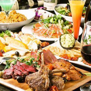 Enjoy the meat♪ Course dinner with 4 types of luxurious grilled meats 6,000 yen (2.5 hours all-you-can-drink + 12 dishes)