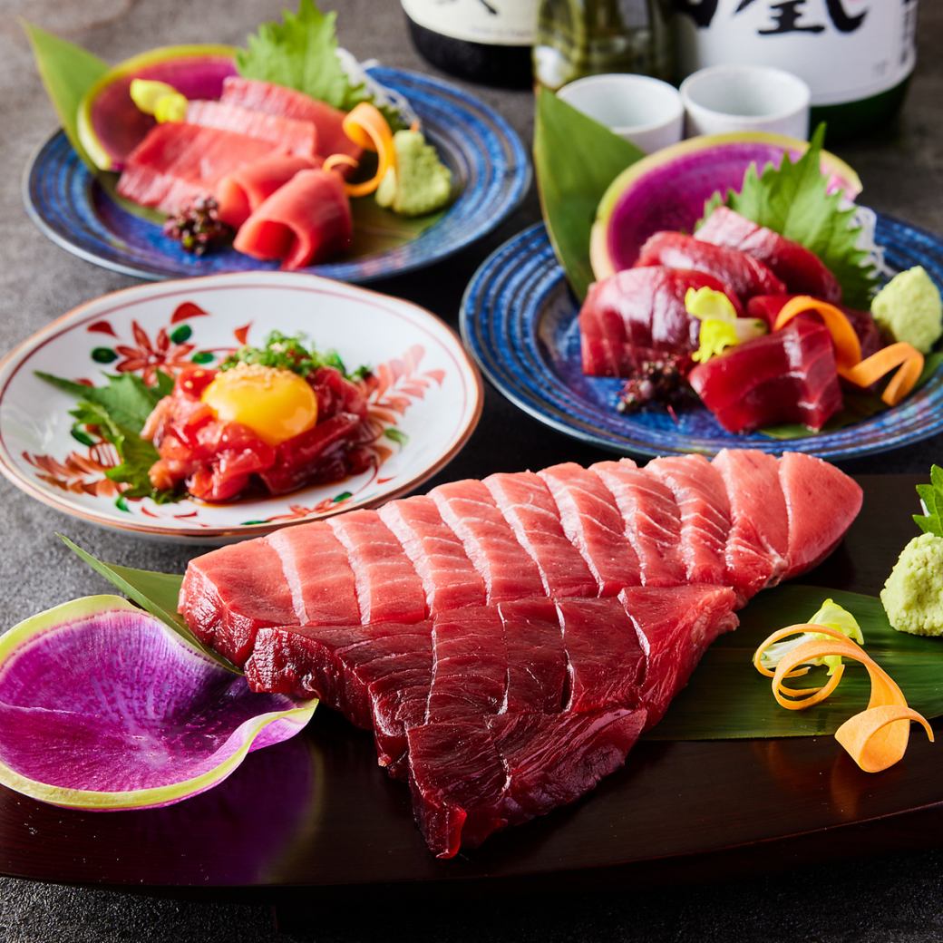 使用推薦的藍鰭金槍魚和鯛魚的創意日本料理的酒會◎