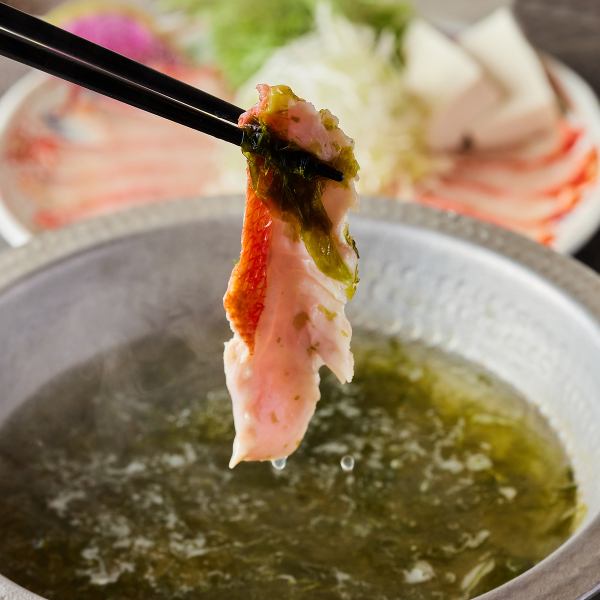 Our recommended menu! Enjoy the fatty and richly flavored golden sea bream shabu-shabu!