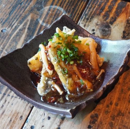 Sardines with sansho pepper sauce