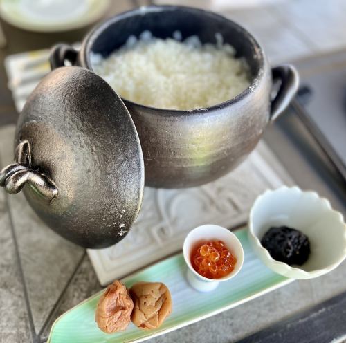 Plan２＆Plan３メニュー【土鍋ご飯（香の物付き）】