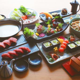 2人以上2小时以上无限畅饮「豪华鲷鱼涮锅套餐」 8道菜 5,500日元 → 5,000日元