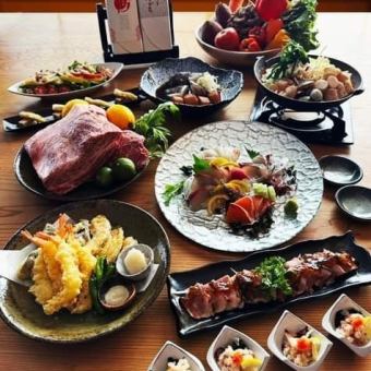 2小时无限畅饮的「车库特别套餐」包含6,000日元～5,500日元（含税）9种菜肴！