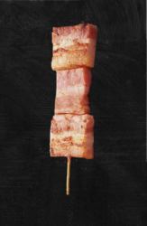 Thick sliced bacon skewers